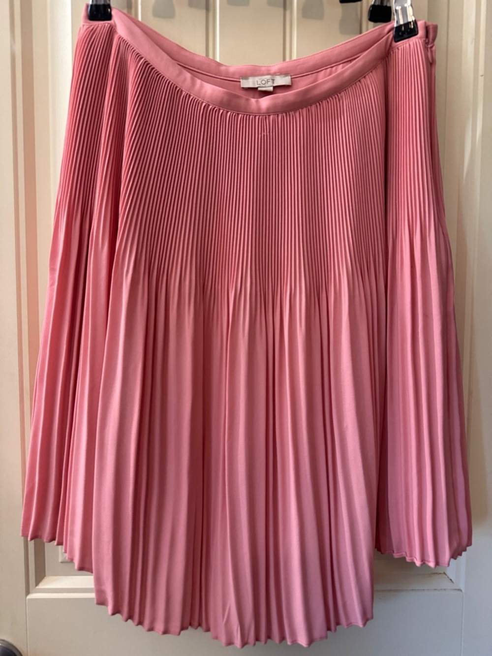 LOFT Rose Pink Pleated Midi Skirt